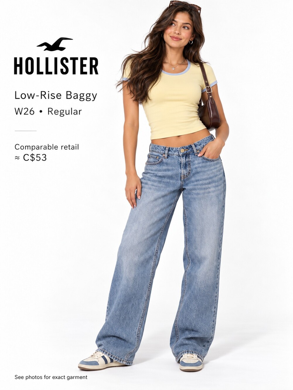 Hollister Low-Rise Baggy Jeans Blue Waist 26